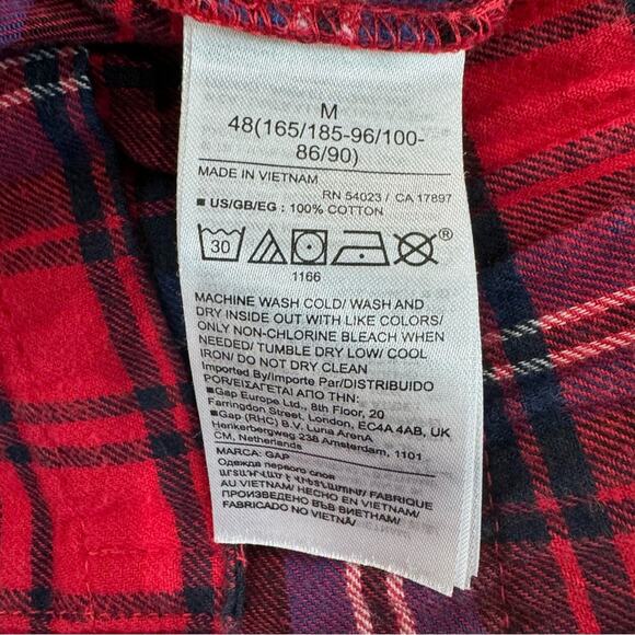 Gap Flannel PJ Joggers Cotton Red Plaid Medium Lounge pants - Picture 9 of 13